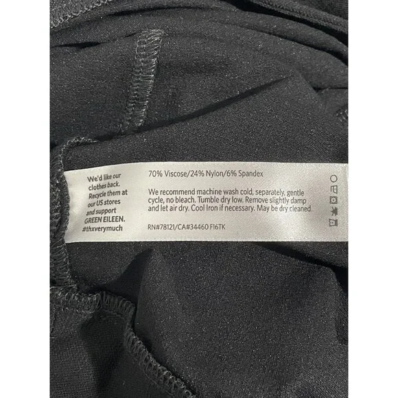 Eileen Fisher Woman Lighweight Pull On Pants Black Viscose Stretch Sz 1X - Picture 4 of 4